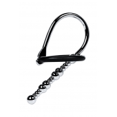 Серебристый уретральный плаг-бусины TOYFA Metal с мягким фиксириющим кольцом - ToyFa - купить с доставкой в Новосибирске