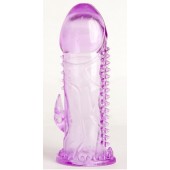 Фиолетовая гелевая насадка с шипами - 13 см. - Toyfa Basic - в Новосибирске купить с доставкой