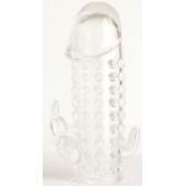 Гелевая прозрачная насадка с 2 отростками - 13 см. - Toyfa Basic - в Новосибирске купить с доставкой