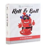 Стимулирующий презерватив-насадка Roll   Ball Strawberry - Sitabella - купить с доставкой в Новосибирске