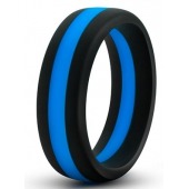 Черно-синее эрекционное кольцо Silicone Go Pro Cock Ring - Blush Novelties - в Новосибирске купить с доставкой