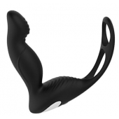 Черный вибромассажер простаты P-PLEASER W ERECTION ENHANCE - Dream Toys - в Новосибирске купить с доставкой