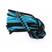 Черно-голубая замшевая плеть с ромбами на ручке - 58 см. - БДСМ Арсенал - купить с доставкой в Новосибирске