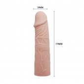 Закрытая телесная насадка-фаллос - 17 см. - Sex Expert - в Новосибирске купить с доставкой