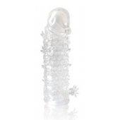 Закрытая прозрачная рельефная насадка Crystal sleeve - 13 см. - Erowoman-Eroman - в Новосибирске купить с доставкой