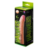 Телесная изогнутая насадка на Harness с коннектором GREEN LINE - 18 см. - LOVETOY (А-Полимер) - купить с доставкой в Новосибирске