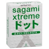 Презервативы Sagami Xtreme SUPER DOTS с точками - 3 шт. - Sagami - купить с доставкой в Новосибирске