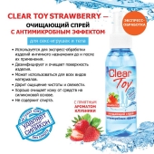 Очищающий спрей для игрушек CLEAR TOY Strawberry - 100 мл. - Биоритм - купить с доставкой в Новосибирске