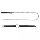 Черный поводок и чокер с кольцом Rada - Rebelts - купить с доставкой в Новосибирске