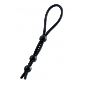 Черное лассо на пенис с тремя бусинами - A-toys - в Новосибирске купить с доставкой