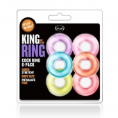 Набор из 6 эрекционных колец King of the Ring - Blush Novelties - в Новосибирске купить с доставкой
