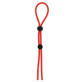 Красное лассо на пенис с двумя бусинами STRETCHY LASSO CAGE - Dream Toys - в Новосибирске купить с доставкой