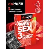 Презервативы для орального секса DOMINO Sweet Sex с ароматом клубничного коктейля  - 3 шт. - Domino - купить с доставкой в Новосибирске