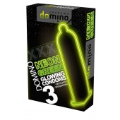 Презервативы DOMINO Neon Green со светящимся в темноте кончиком - 3 шт. - Domino - купить с доставкой в Новосибирске