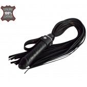 Черная плеть  Ковбой  с ручкой-фаллосом - 55 см. - Sitabella - купить с доставкой в Новосибирске