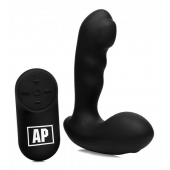Черный стимулятор простаты Alpha-Pro 7X P-Milker Silicone Prostate Stimulator with Milking Bead - XR Brands - в Новосибирске купить с доставкой