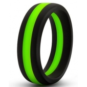 Черно-зеленое эрекционное кольцо Silicone Go Pro Cock Ring - Blush Novelties - в Новосибирске купить с доставкой