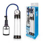 Прозрачная вакуумная помпа Sex Expert с манометром - Sex Expert - в Новосибирске купить с доставкой
