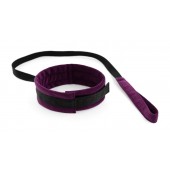 Фиолетово-черный ошейник My Rules с поводком - БДСМ Арсенал - купить с доставкой в Новосибирске