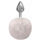 Серебристая анальная пробка с белым пушистым хвостиком Twinkle - Lola Games - купить с доставкой в Новосибирске