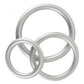 Набор из 3 эрекционных колец под металл Metallic Silicone Cock Ring Set - Orion - в Новосибирске купить с доставкой