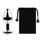 Серебристая анальная пробка с прозрачным стразом - 7,2 см. - Anal Jewelry Plug - купить с доставкой в Новосибирске