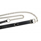 Черный ошейник с поводком Wild - Lola Games - купить с доставкой в Новосибирске