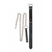 Черный ошейник с поводком Wild - Lola Games - купить с доставкой в Новосибирске