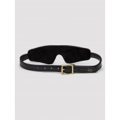 Черная плотная маска на глаза Bound to You Faux Leather Blindfold - Fifty Shades of Grey - купить с доставкой в Новосибирске