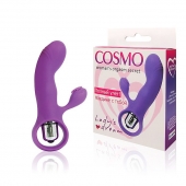 Фиолетовый вибромассажер COSMO с покрытым усиками клиторальным стимулятором - Cosmo