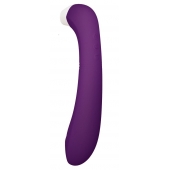 Фиолетовый клиторальный стимулятор Snello с функцией вибратора - 19,6 см. - САТИСФАКЕР