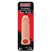 Телесная насадка EXTENDER WITH BALL STRAP 5.5 - 14 см. - Dream Toys - в Новосибирске купить с доставкой