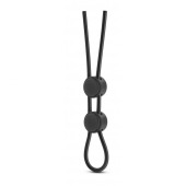 Черное двойное эрекционное лассо Silicone Double Loop Cock Ring - Blush Novelties - в Новосибирске купить с доставкой