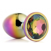 Голографическая анальная втулка с радужным кристаллом - 7,1 см. - Dream Toys - купить с доставкой в Новосибирске