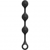 Черные утяжеленные анальные шарики Anal Essentials Weighted Silicone Anal Balls - 34,3 см. - Doc Johnson