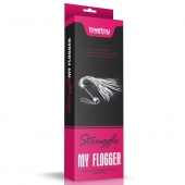 Серебристая плетка Struggle My Flogger с черной ручкой - 45 см. - Lovetoy - купить с доставкой в Новосибирске