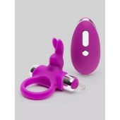 Лиловое виброкольцо с пультом ДУ Remote Control Cock Ring - Happy Rabbit - в Новосибирске купить с доставкой