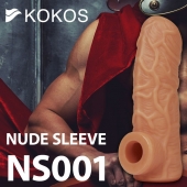 Телесная открытая насадка-реалистик с подхватом мошонки Nude Sleeve S - 10 см. - KOKOS - в Новосибирске купить с доставкой