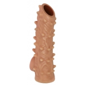 Телесная насадка с шипами и открытой головкой Nude Sleeve S - 10 см. - KOKOS - в Новосибирске купить с доставкой