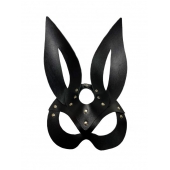 Черная кожаная маска зайки Miss Bunny - БДСМ Арсенал - купить с доставкой в Новосибирске