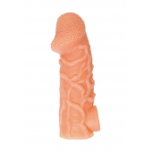 Телесная закрытая насадка с венками Cock Sleeve Size M - 15,6 см. - KOKOS - в Новосибирске купить с доставкой