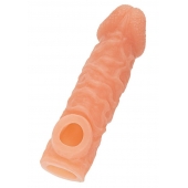 Телесная закрытая насадка с шершавой головкой Cock Sleeve Size L - 17,6 см. - KOKOS - в Новосибирске купить с доставкой