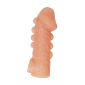 Телесная закрытая насадка с шишечками Cock Sleeve Size S - 13,8 см. - KOKOS - в Новосибирске купить с доставкой