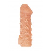 Телесная закрытая насадка с пучками шишечек Cock Sleeve Size S - 13,8 см. - KOKOS - в Новосибирске купить с доставкой