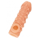 Телесная закрытая насадка с пучками шишечек Cock Sleeve Size M - 15,6 см. - KOKOS - в Новосибирске купить с доставкой