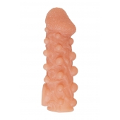 Телесная закрытая насадка с шариками Cock Sleeve Size M - 15,6 см. - KOKOS - в Новосибирске купить с доставкой
