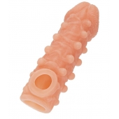 Телесная закрытая насадка с шариками Cock Sleeve Size M - 15,6 см. - KOKOS - в Новосибирске купить с доставкой