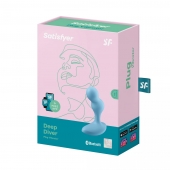 Голубой анальный вибростимулятор Deep Driver - 11,2 см. - Satisfyer - в Новосибирске купить с доставкой