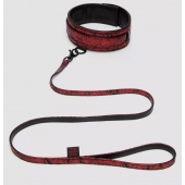 Стильный ошейник с поводком Reversible Faux Leather Collar and Lead - Fifty Shades of Grey - купить с доставкой в Новосибирске