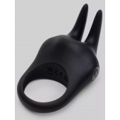Черное эрекционное виброкольцо Sensation Rechargeable Vibrating Rabbit Love Ring - Fifty Shades of Grey - в Новосибирске купить с доставкой
